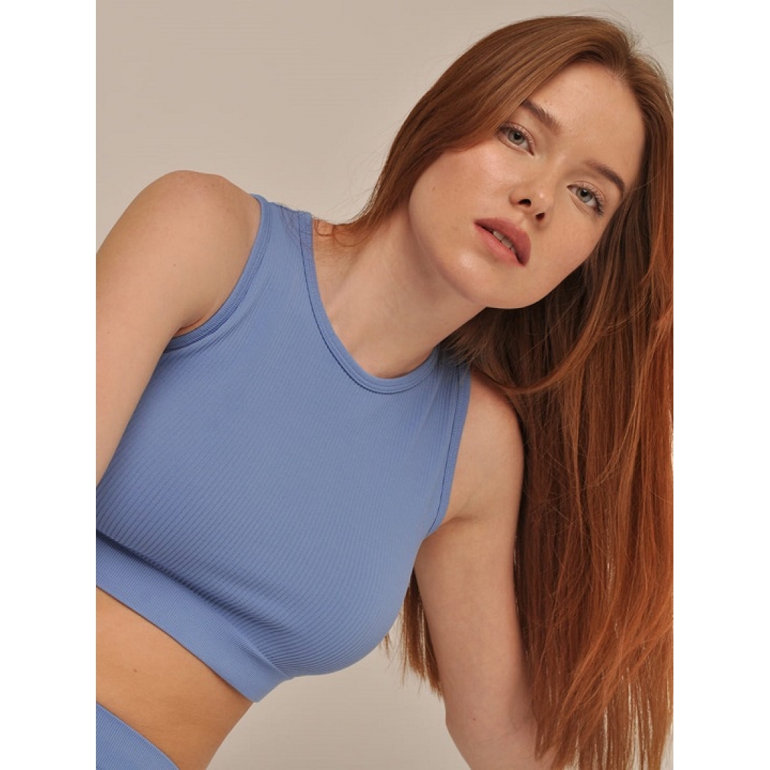 MY Топ женский TO048 TOP SENZA MANICHE RIB (1/65)