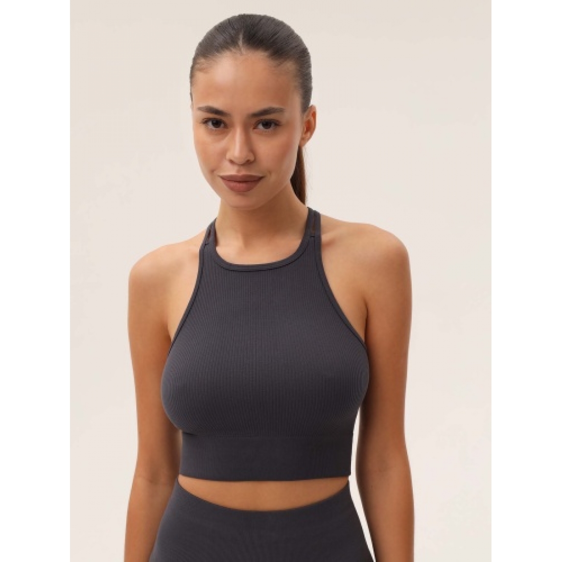 MY Топ женский BR649 TOP CROP RIB  (nero (черный)