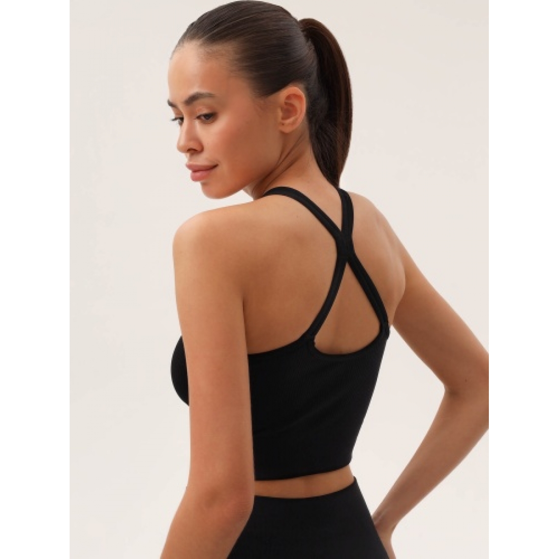 MY Топ женский BR649 TOP CROP RIB  (nero (черный)