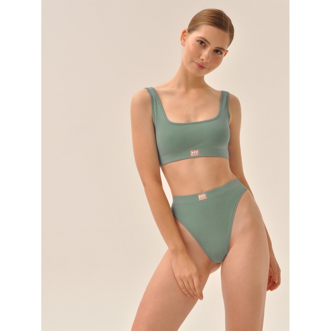 MY Трусы стринги высокие жен. хлопок DS105