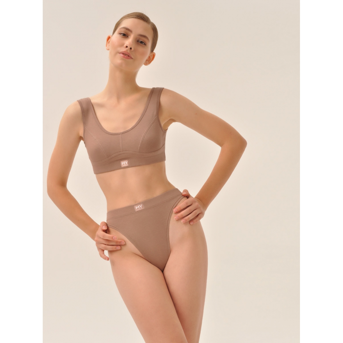 MY Трусы стринги высокие жен. хлопок DS105