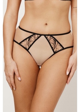 REBECCA BEIGE/BLACK Mini Трусы бразильяно